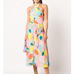 Staud The Kai Dress in Citrus Kaleidoscope